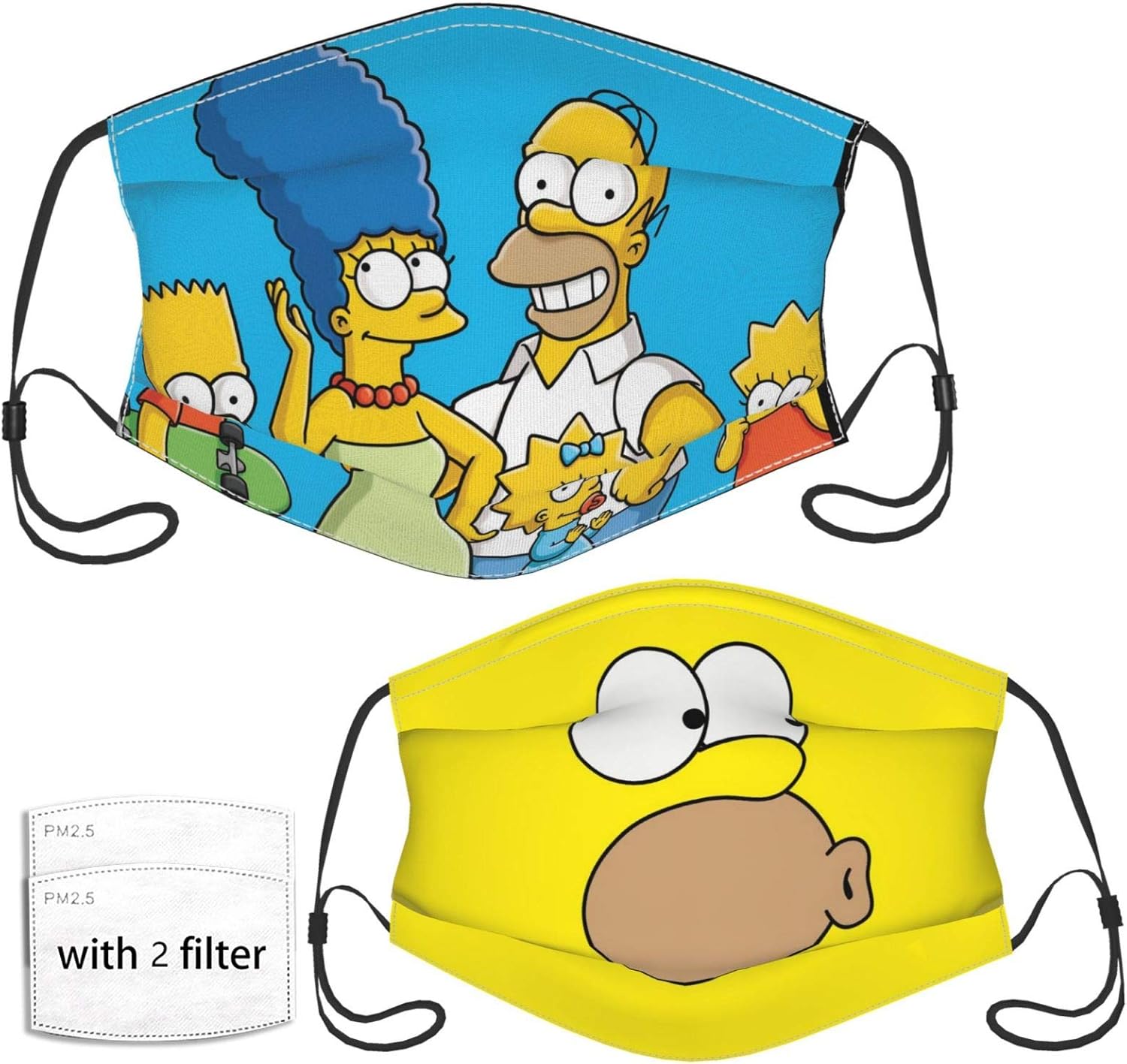BartHomerSimpson Reusable Face Mask with Adjustable Earloops