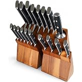 Dalstrong 18-Pc Colossal Knife Block Set - German High-Carbon Steel | Full-tang - Hand-sharpened - Acacia Wood Block - For Home Chefs - Wedding Registries - NSF Certified - Serious Kitchens