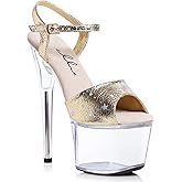 Ellie Shoes Women's Celeste Star Print Sandal, Gold, 6