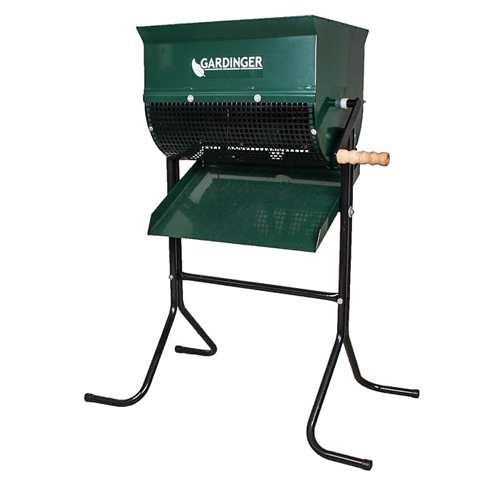 GARDINGER Feinkompostsieb Stahlblech lackiert mit Drehspindel (Kompostsieb Sieb) Feinkompostierer