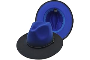 WILLHEOY Wide Brim Fedora Hats for Women & Men Two Tone Felt Hat Gradient Dress Hat