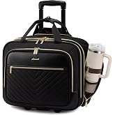 LOVEVOOK Rolling Laptop Bag for Women, Underseat Carry On Bag with Wheels | Fits 17.3 Inch Laptop, 30L Capacity, Silent Wheels, Rolling Briefcase, Carry On Luggage, Personal Item for Work Travel