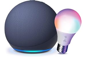 Echo 4th Gen with Globe Electric Smart Bulb