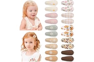 YHXX YLEN YLEN YHXX 20 PCS Mini Baby Barrettes 1.5 Inches Cute Floral Print Toddler Hair Clips Non Slip Wrapped Girls Hair Accessories