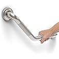 AquaChase 1-1/4 x 16inch Angled Grab Bar for Stud Mount with Knurled Grip, Bathroom Mobility Aid, ADA Compliant Heavy Duty 500lbs Support, Rustproof Stainless Steel (Brushed Nickel)