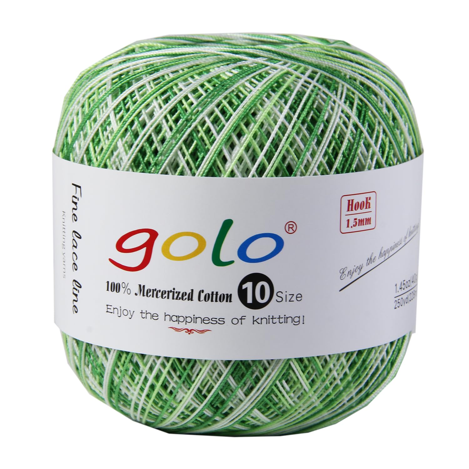 golo Crochet Thread Size 10 Yarn for Hand Knitting Lace Yarn Green-D266