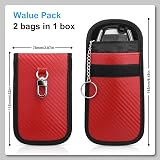 Diyife Faraday Pouch for Car Keys 2 Pack RFID Blocking Key Fob Protector Red view 4