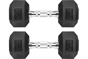 ZOOMSTER Hex Dumbbells Rubber Coated Cast Iron Hex Black Dumbbell Free Weights for Exercises