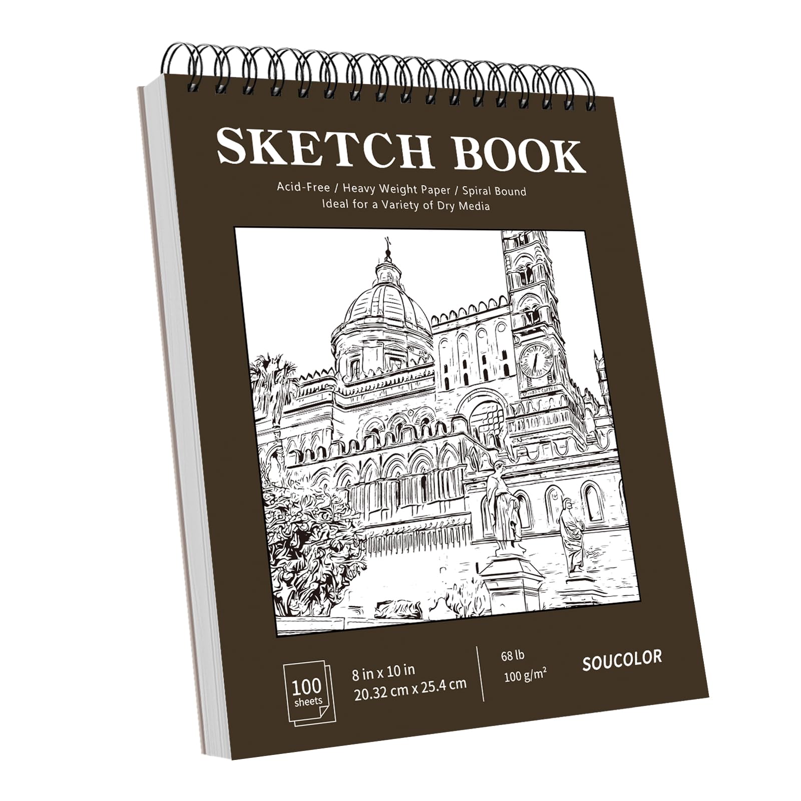 Soucolor 8" x 10" Blank Spiral Notebook| 100 Sheets
