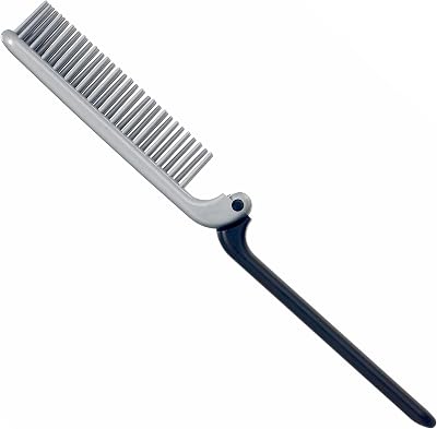 KENT for Men Pocket Folding Hair Brush Black Grey Ion Bristles Travel