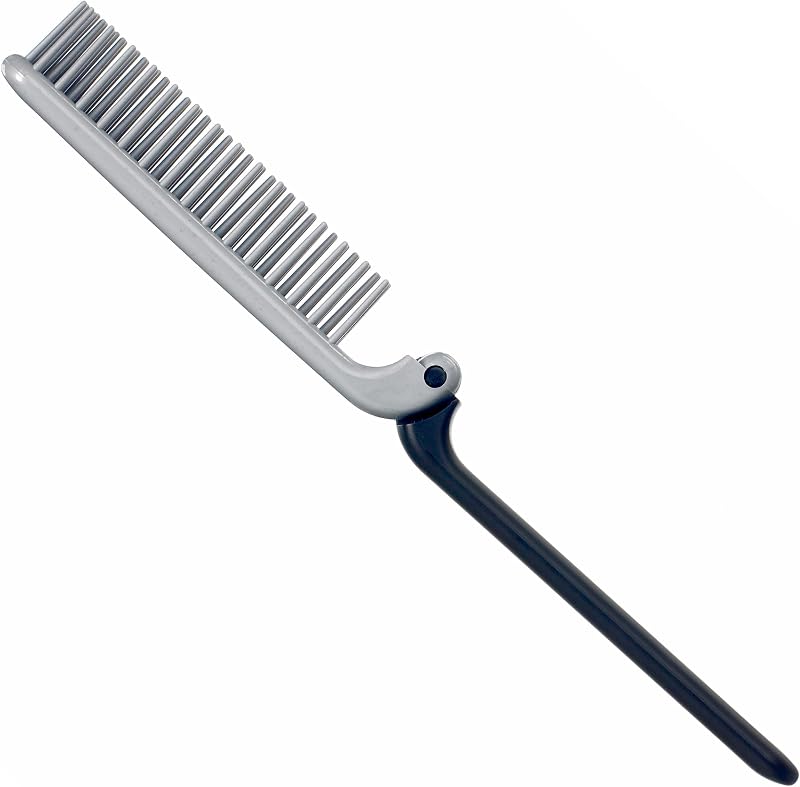 KENT for Men Pocket Folding Hair Brush Black Grey Ion Bristles Travel