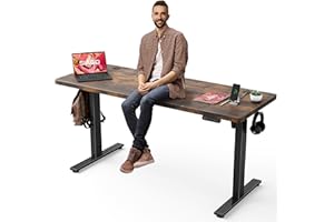 SIAGO Electric Standing Desk Adjustable - 63 x 24 Inch Sit Stand up Desk with Cable Management - 3 Memory Preset Adjustable Height Desk Computer Home Office Desk