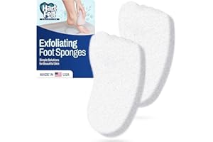 HartFelt Foot Scrub Exfoliating Skin Care Sponge Pad, Made in USA, Smooth Heals and Toes for Pedicure Feel, 2 Count