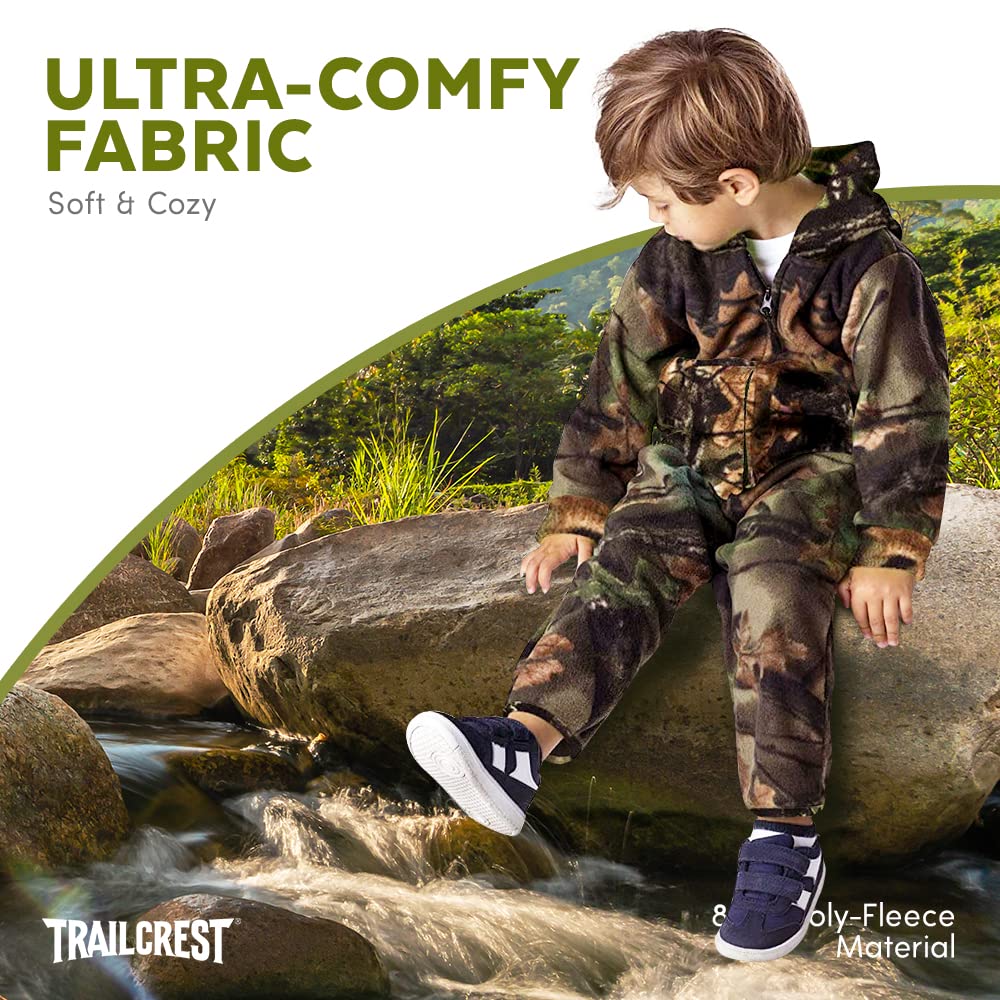 TrailCrest Treel Infant - Toddler Camo Full Zip Hoodie Sweatshirt Fleece Jacket & Pants Set