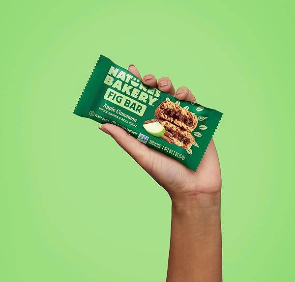 NATURE’S BAKERY WHOLE WHEAT FIG BARS, APPLE CINNAMON, REAL FRUIT, VEGAN, NON-GMO, SNACK BAR, 1 BOX WITH 12 TWIN PACKS (12 TWIN PACKS)