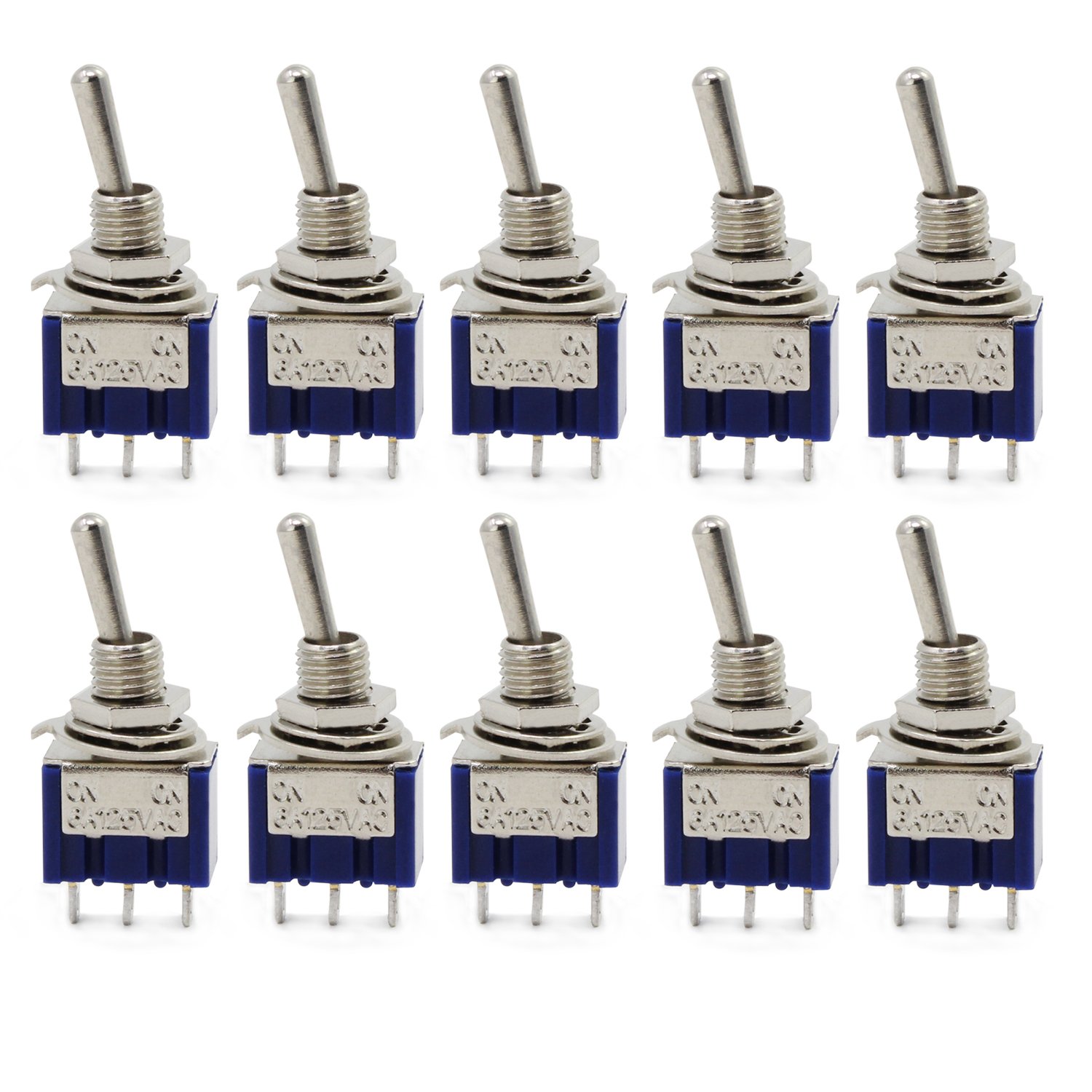 Aussel 2 Position Mini Toggle Switch for Arduino (AC10PCS 125V 6A ON-ON)