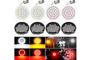Amazicha 2" LED Turn Signals 1157 Front Rear Turn Signal Lights w/ 4 Pcs Smoke Lens Covers Compatible for Harley Davidson Str