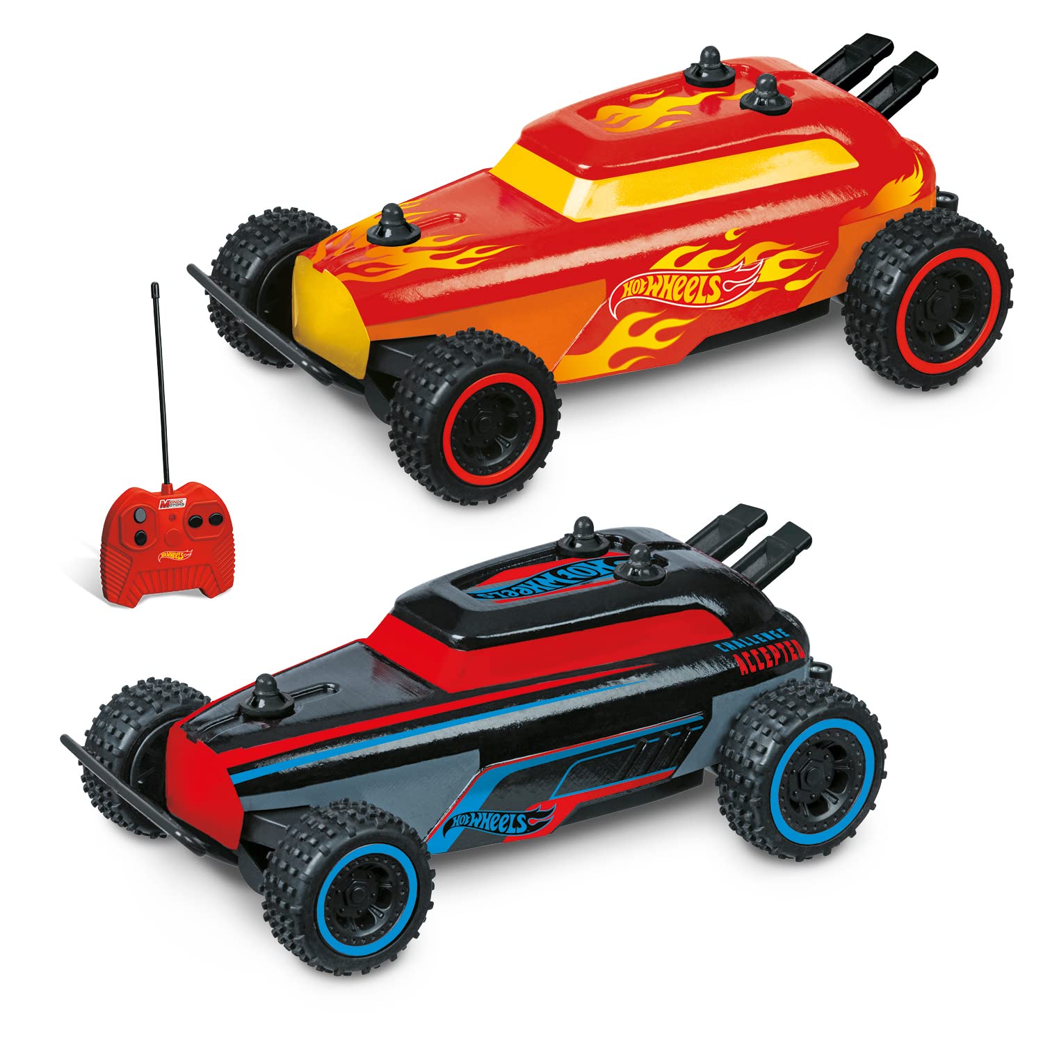 Mondo 63702 Motors-Hot Wheels Micro Rip Rod-RC car for Children-2 Assorted Scale 1:28-63702, Multi-Coloured
