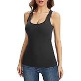 RASPBERRY PUDDING Cotton Ribbed Tank Tops for Women Slim Fit Scoop Neck