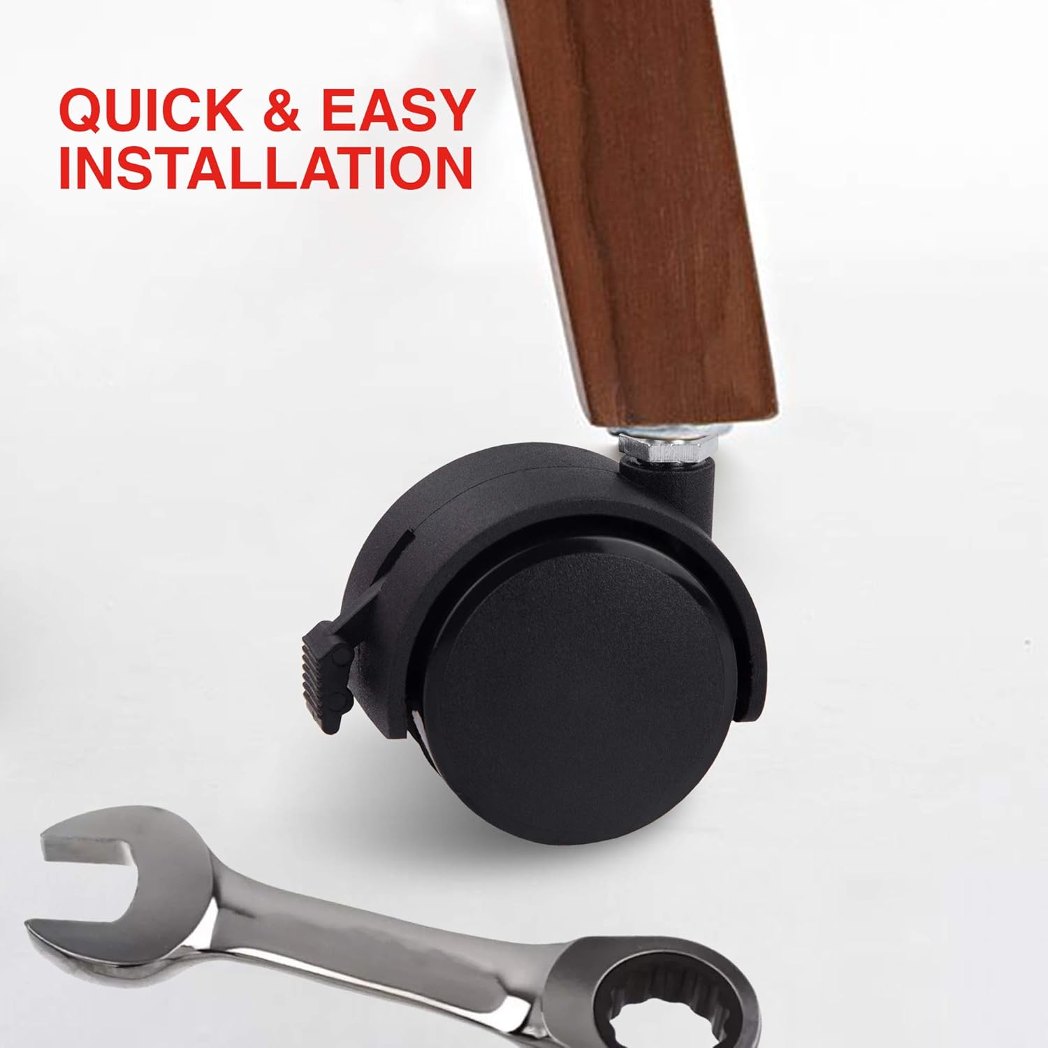 Guildrey Threaded Caster, 5/16 Inch Stem Diameter, M8 Swivel Stem for Replacement, Set of 4, Twin Caster Wheels with Locking Brake: Home Improvement