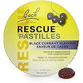 Rescue Remedy Bach RESCUE PASTILLES, Black Currant Flavour, Lozenges, Natural Flower Essence, Vegetarian, Gluten and Sugar-Fr