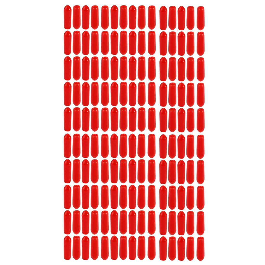 sourcingmap 150pcs 3mm Inner Dia PVC Flexible Vinyl Cap Screw Thread Protector Cover Red