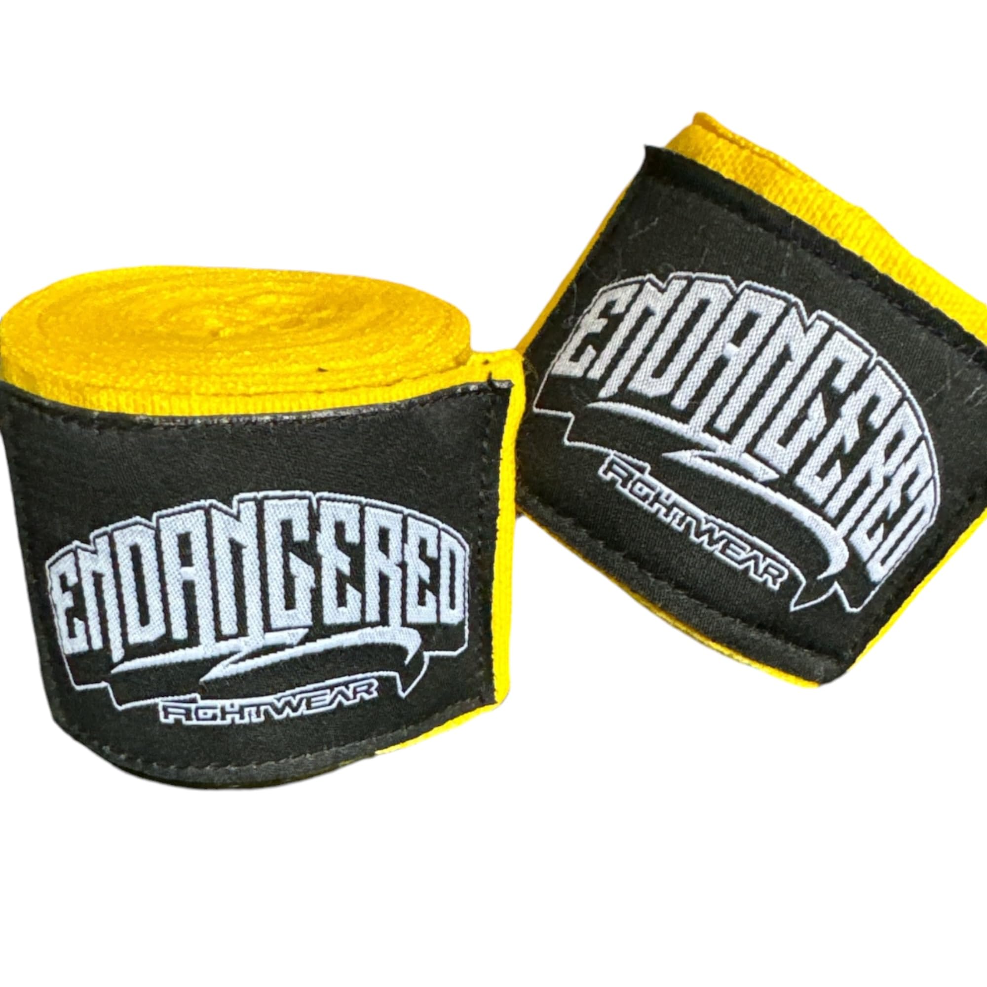 Yellow Boxing Hand Wraps by Endangered Fightwear - Pair of (4.57m / 180”) Boxing Wraps for Men & Women in MMA, Muay Thai, Sparring, and Kickboxing - Intense Training Protection - 7 Colours - UK