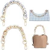 PH PandaHall 2pcs Acrylic Bag Chain, 12 Inch Short Bag Handle Decorative Bag Chain Purse Strap Extender Bag Strap Replacement with Swivelr Clasp for DIY Underarm Bag Clutch Handbag Tote