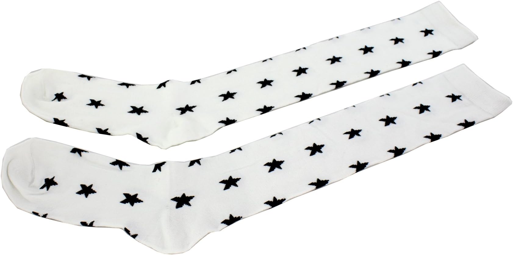 Julietta SCKWHTBKSTR1 Knee High Socks Speckled with Star Design for Women.