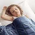 EXQ Home Toddler Weighted Blanket for Kids 10 pounds Heavy Blanket Navy Blue Super Soft Tranquility Blanket with Premium Glas