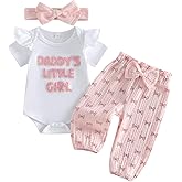 wybzd Daddys Little Girl Baby Clothes Short Sleeve Embroidery Romper Bow Pants Set Infant Newborn Daddy Girls Outfits
