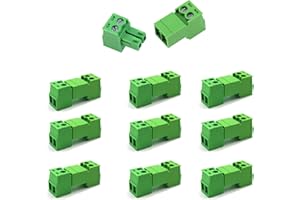 XUGERIP 10 Set 2 Pin 3.5mm Pitch Screw Terminal Block Connector for 28-16AWG, Pluggable Quick Male and Female Connector-Phoenix Type Connector