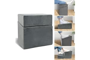 JZHLLA Adjustable Foot Rest Under Desk with 3 Adjustable Heights & High-Density Foam – Ergonomic Footrest for Office, Home, Travel & Airplane, Removable Washable Cover for Back Pain Relief & Posture Support