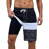 Arcweg Mens Swim Trunks with Compression Liner 9” Men Beach Board 2 in 1 Bathing Suit with Zipper Pockets, Quick Dry