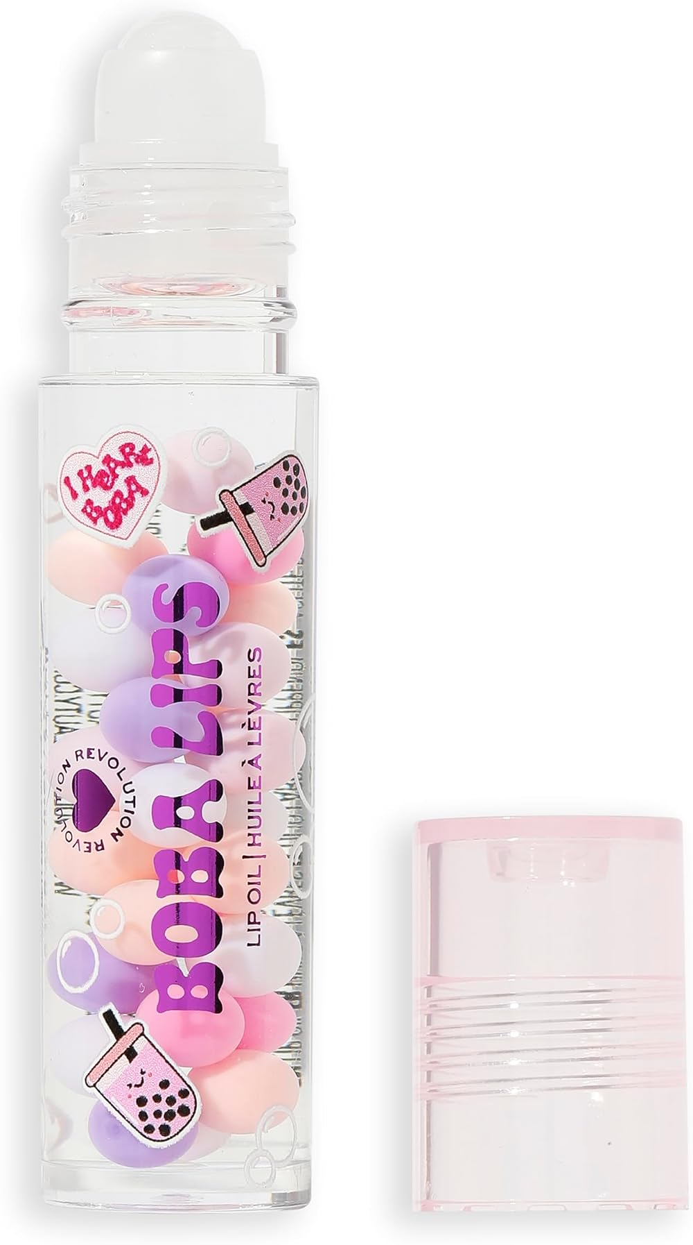 Revolution I Heart Boba Lips Lip Oil Matcha Tea Extract Vegan Cruelty-Free Clear
