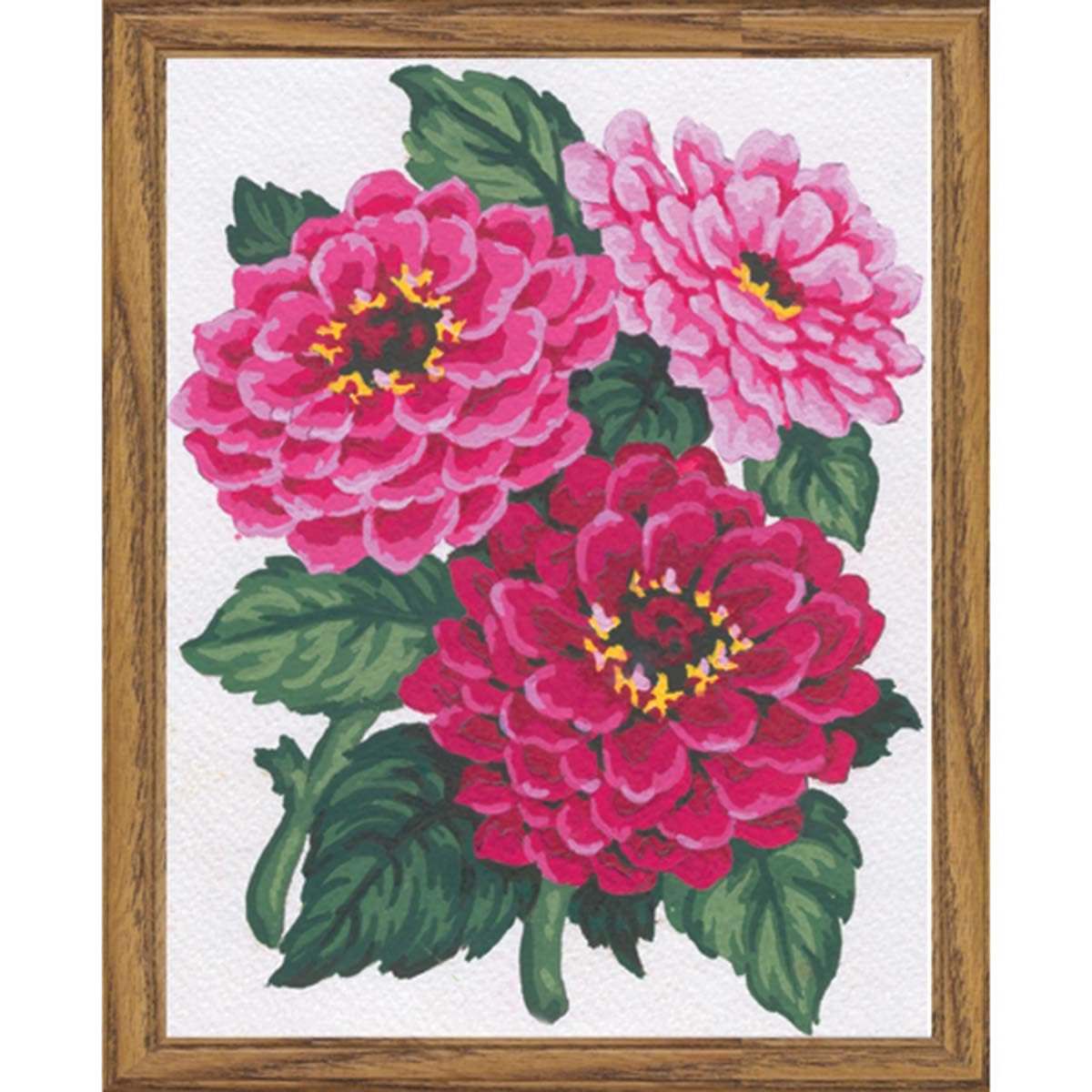 Collection D'Art "Flowers Zinnias Tapestry Kit, 100% Cotton, Multi-Colour, 20 x 25 x 0.10 cm
