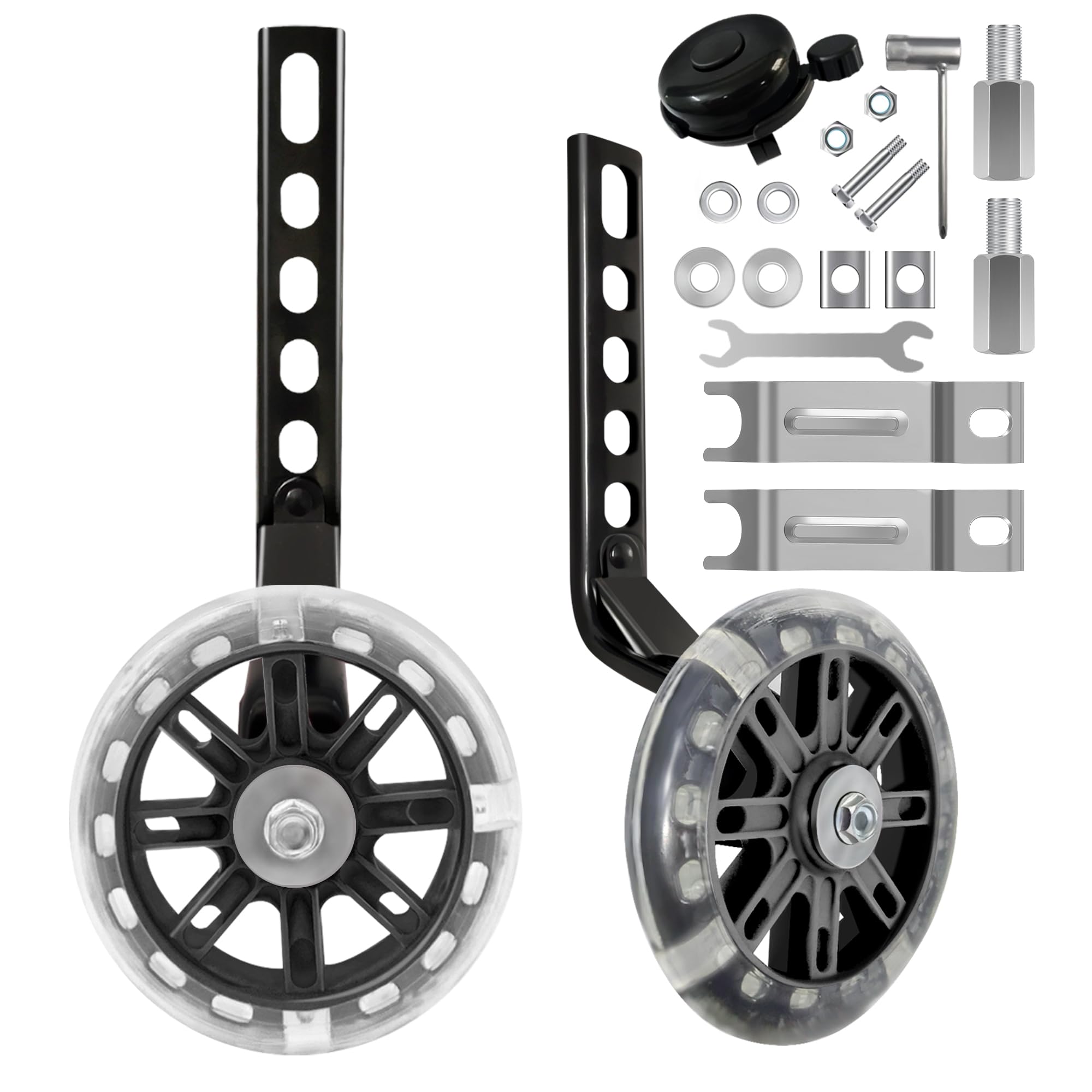 TenFans Bike Training Wheels Adjustable Stabilizer Compatible with 12 14 16 18 20 Inch Single Speed Bike