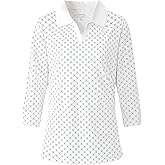 starweave Women's Golf Shirts Long Sleeve V Neck UPF50+ Quick Dry Collared Workout Tops Casual Tennis Polo Shirts for Women