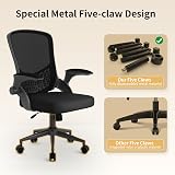 naspaluro Ergonomic Office Chair Swivel Mesh Back with Flip-up Armrests 360° view 7