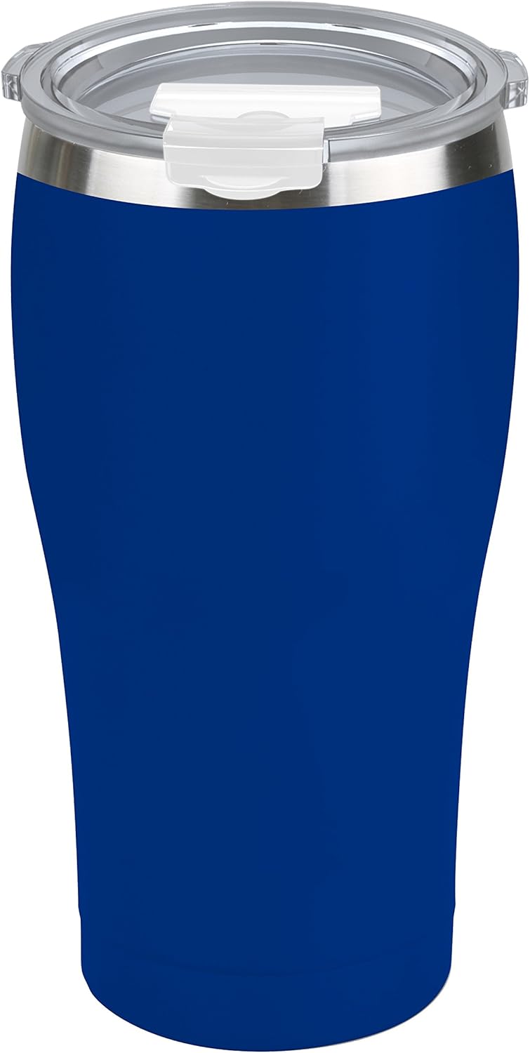 Tahoe Trails 16 oz Stainless Steel Tumbler Vacuum Insulated Double Wall Travel Cup With Lid, Deep Blue