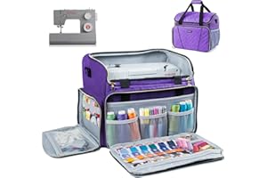 BAGSFY Sewing Machine Case Tote, Travel Case Tote Bag for Sewing Machine, Universal Sewing Box Storage Bag Compatible with Brother, Singer, Bernina and Most Standard Size Sewing Machine