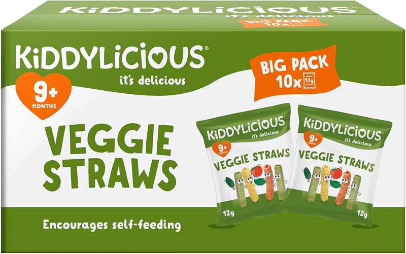 Kiddylicious Veggie Straws Box 10 Packs 9+ Months Baby Snack