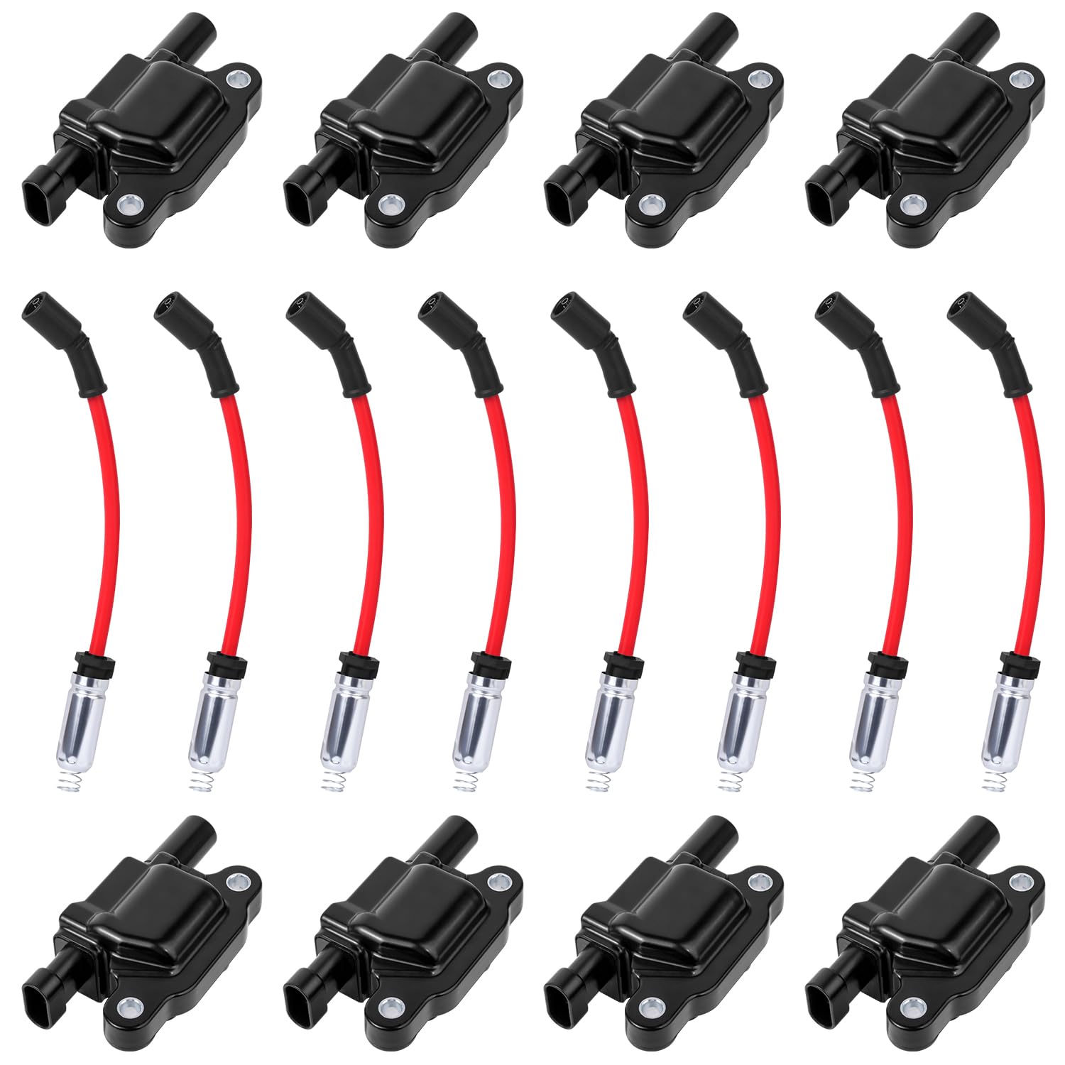 Photo 1 of **********MISSING THE WIRES OILS************
8 Pack Ignition Coils and Spark Plug Wires Set Fit for Chevy Silverado Tahoe Suburban Avalanche Express GMC Sierra Yukon 1500 Escalade 4.8 5.3 6.0 6.2 L V8, Replace for UF413 9748HH 12570616
