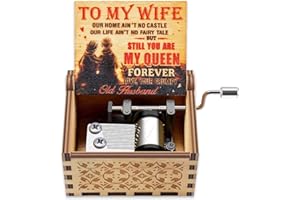 MUZERO Music Box Gift to Wife, Birthday Mother Day Anniversary Romantic Gift from Husband Boyfriend Present Wooden Hand Crank Music Box Play You are My Sunshine