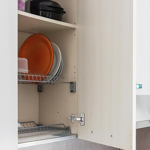 KNOBELITE 10 PAIR (20 PACK) CLIP ON FULL OVERLAY FRAMELESS FURNITURE CABINET DOOR CONCEALED HINGES NICKEL PLATED CABINET HARDWARE