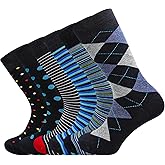 NKMOOS Mens socks size 10-13/9-11/13-15 Cotton Crew funny Colorful work dress socks for men 9-12 gifts for him 6/12 Pairs