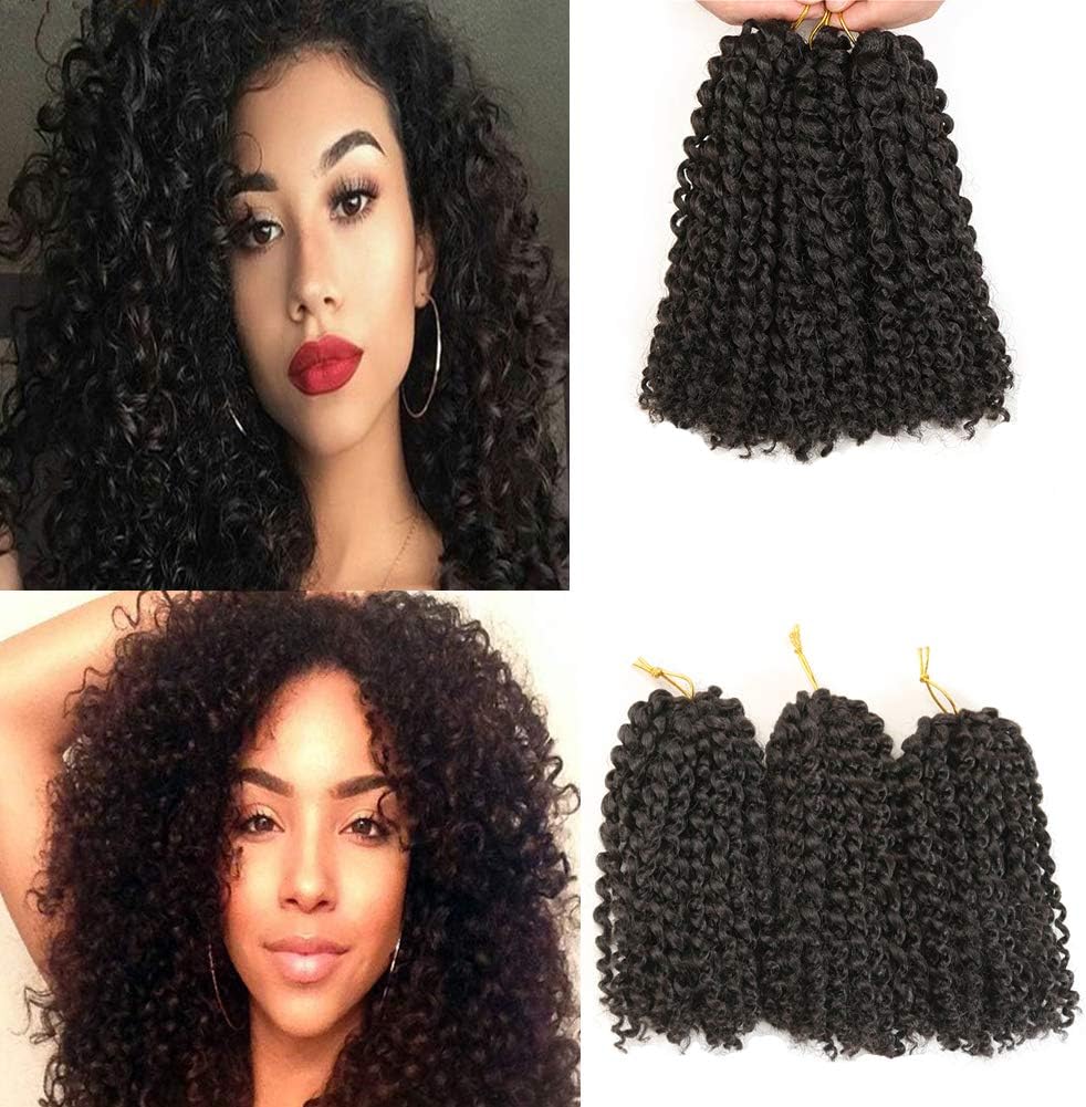 Marlybob Crochet Hair Befunny Marlybob 6 Bundles/Lot Marlybob Hair Ombre Braiding Hair Synthetic Hair Extension (8inch, 4#)