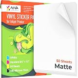 Amazon.com : Premium Printable Vinyl Sticker Paper - 50 Matte White ...