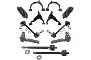 TRQ Front Steering & Suspension Kit Control Arm with Ball Joint Steering Rack & Pinion Bellow Sway Bar Stabilizer Link Tie Rod Compatible with 2005-2015 Toyota Tacoma