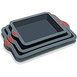 To encounter Silicone Baking Pans Set, 4 Pieces Nonstick Bakeware Set with Baking Pans, Baking Sheets, Cookie Sheets, Cake Pa